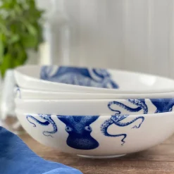 Blue Lucy Wide Serving Bowl