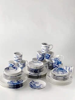 Blue Lucy Wide Serving Bowl