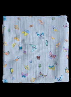 Blue Madame Butterfly Shawl Blanket