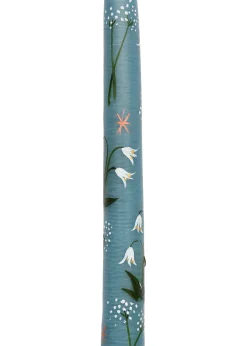 Blue Midnight Lily of the Valley Hand-Painted Taper Candles, Set of Two