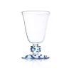 Blue Pom Wine Glass