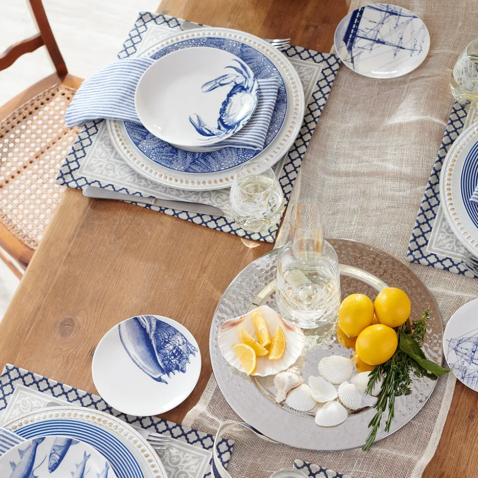 Blue Rigging Canapé Plates Boxed, Set of 4