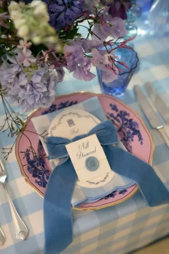 Blue Velvet Napkin Bows, Set of 4