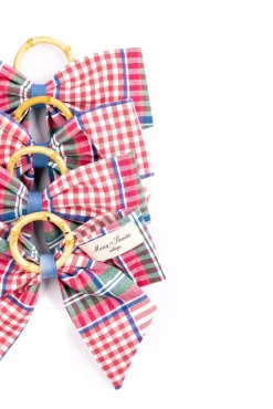 Blush Provence Plaid Napkin Rings in Pink, Set of 4