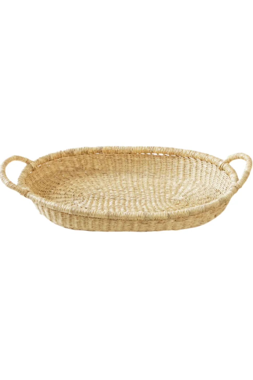 Bolga Double Handle Oval Tray