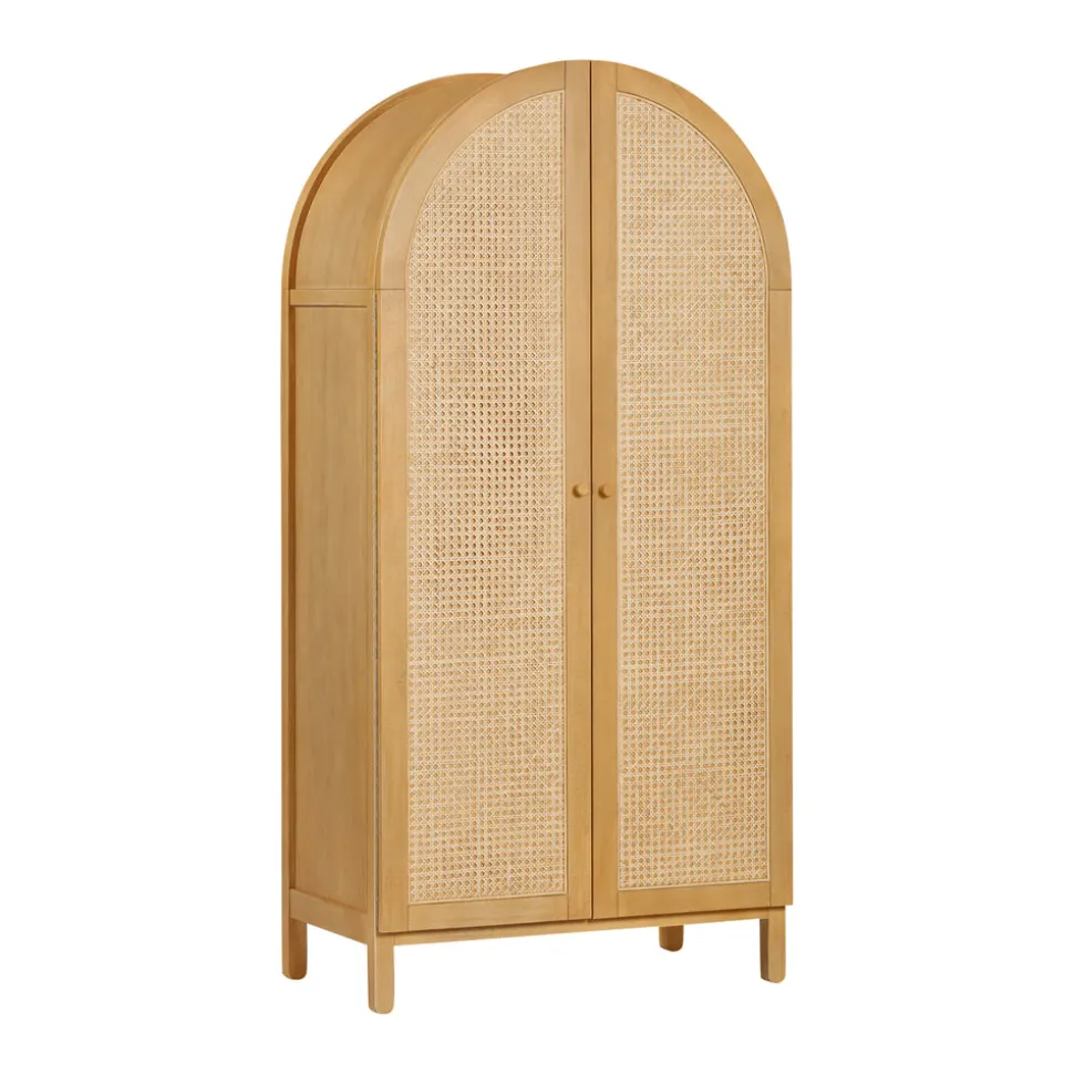 Bondi Cane Assembled Armoire in Honey