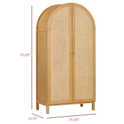 Bondi Cane Assembled Armoire in Honey