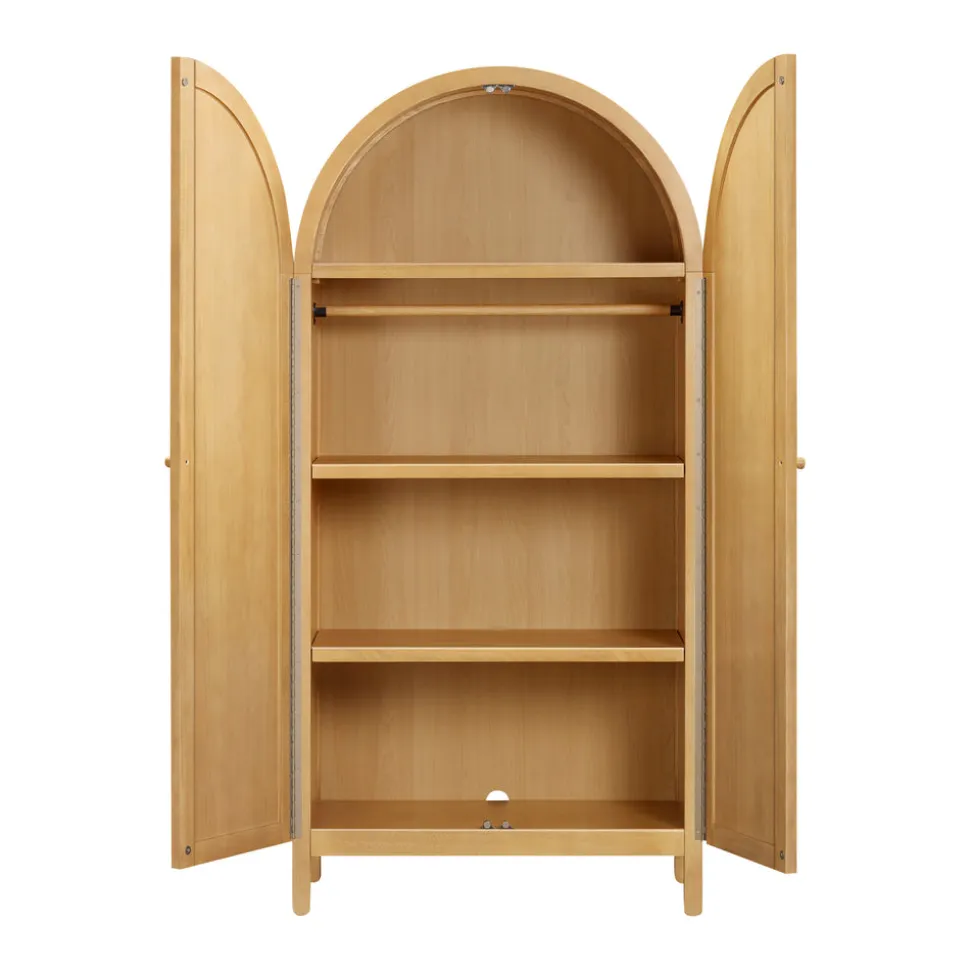 Bondi Cane Assembled Armoire in Honey