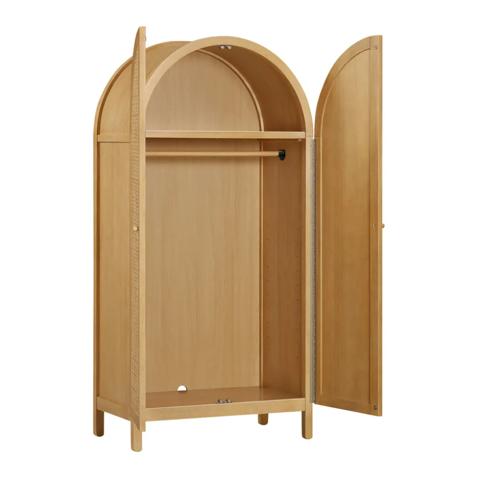 Bondi Cane Assembled Armoire in Honey