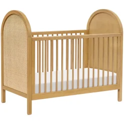Bondi Cane 3-in-1 Convertible Crib with Toddler Bed Conversion Kit in Honey with Natural Cane
