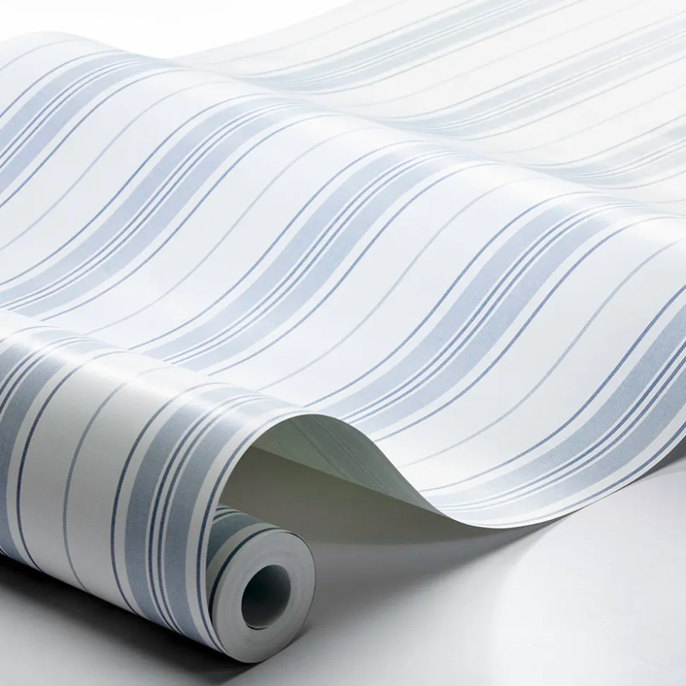 Boråstapeter Hamnskär Stripe Wallpaper in Blue