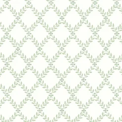 Boråstapeter Trellis Leaves Wallpaper in Leaf