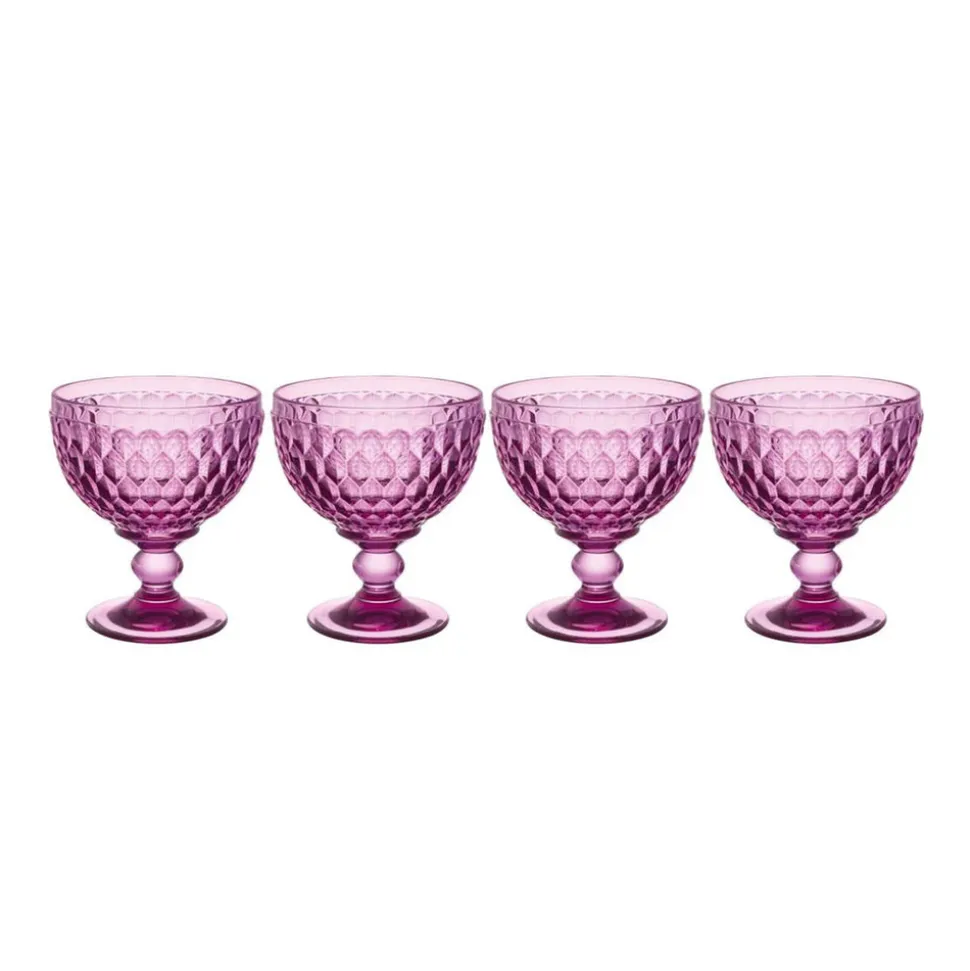 Boston Berry Champagne / Dessert Bowl in Berry, Set of 4