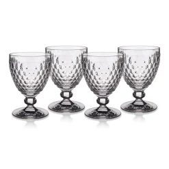 Boston Red Wine in Clear, Set of 4