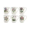 Botanic Garden Flared Tankard Mugs, Set of 6