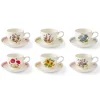 Botanic Garden Meadow Breakfast Cups & Saucers, Set of 6