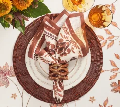 Botanica Napkin in Ivory & Brown, Set of 4