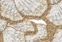 Botanica Table Runner in White, Gold, & Silver