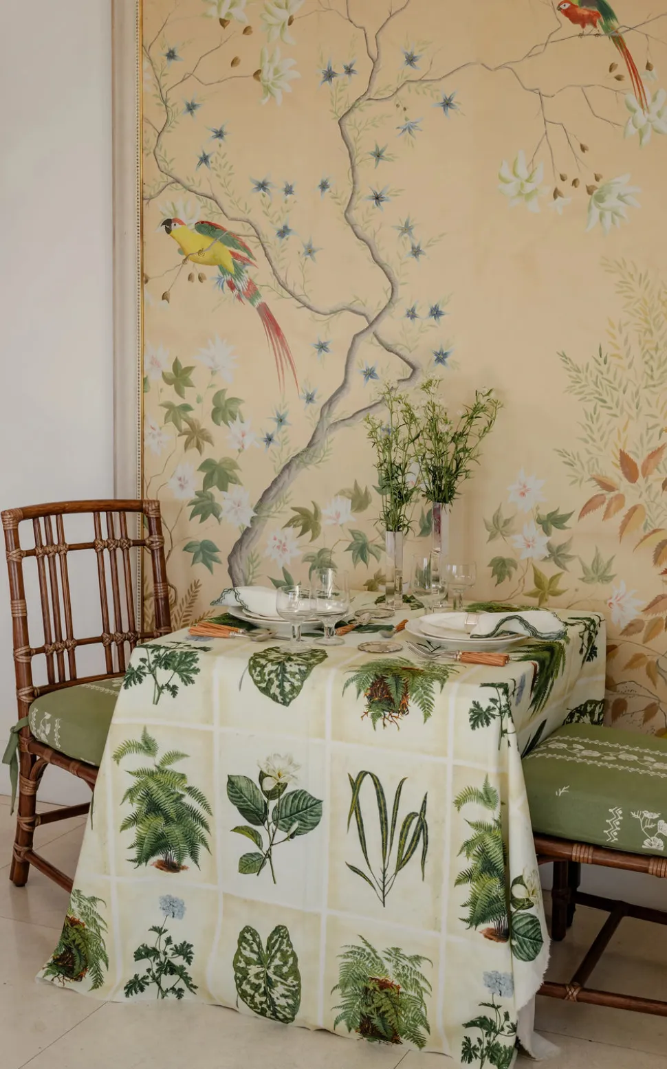 Botanical Print Rectangular Tablecloth