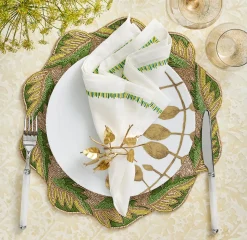 Bougainvillea Napkin Ring in Gold, Set of 4