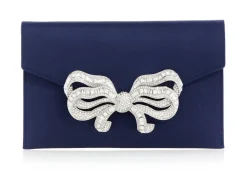 Bow Envelope Clutch in Satin