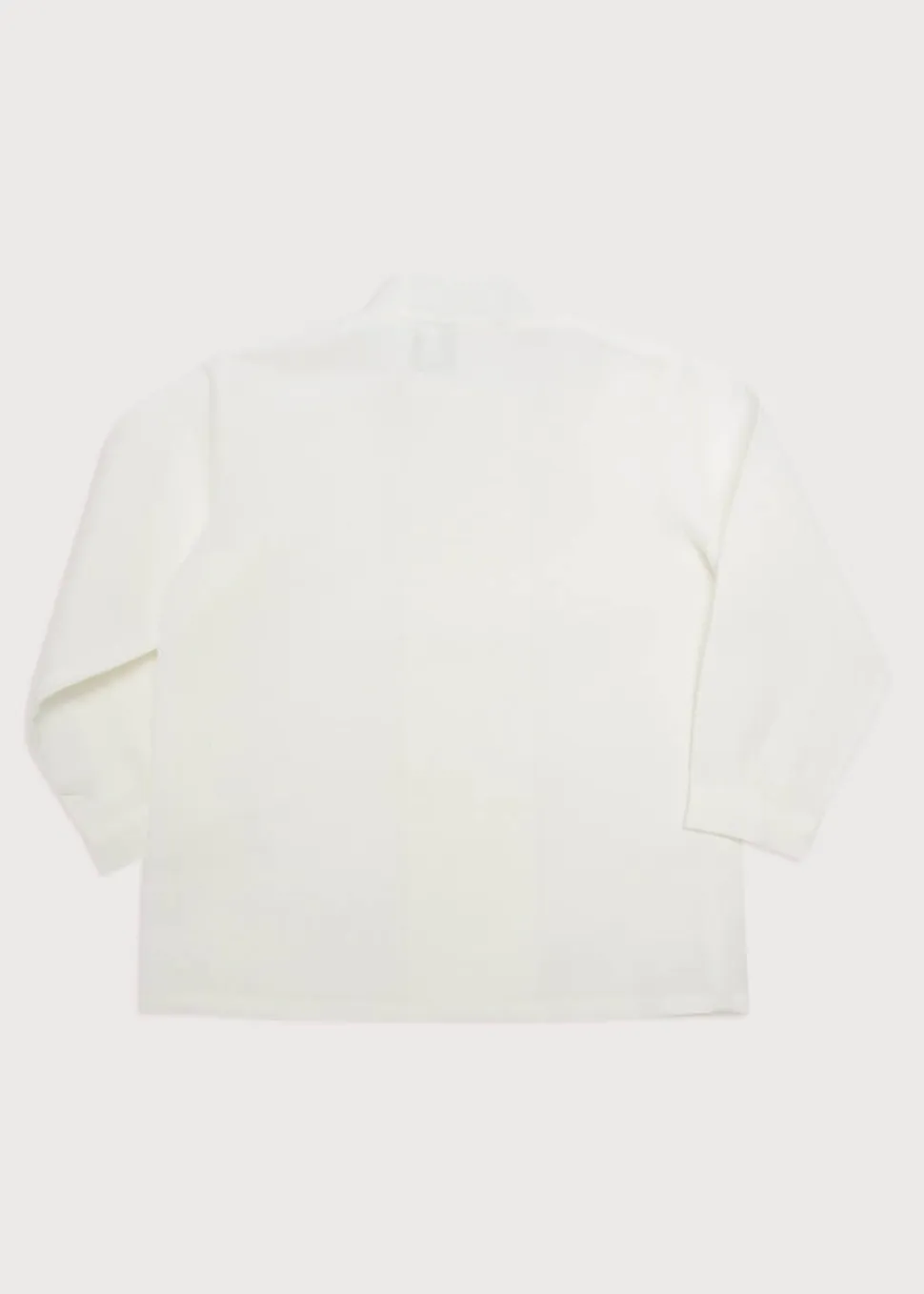 Boy's Double-Breasted Mandarin Collar Shirt in White