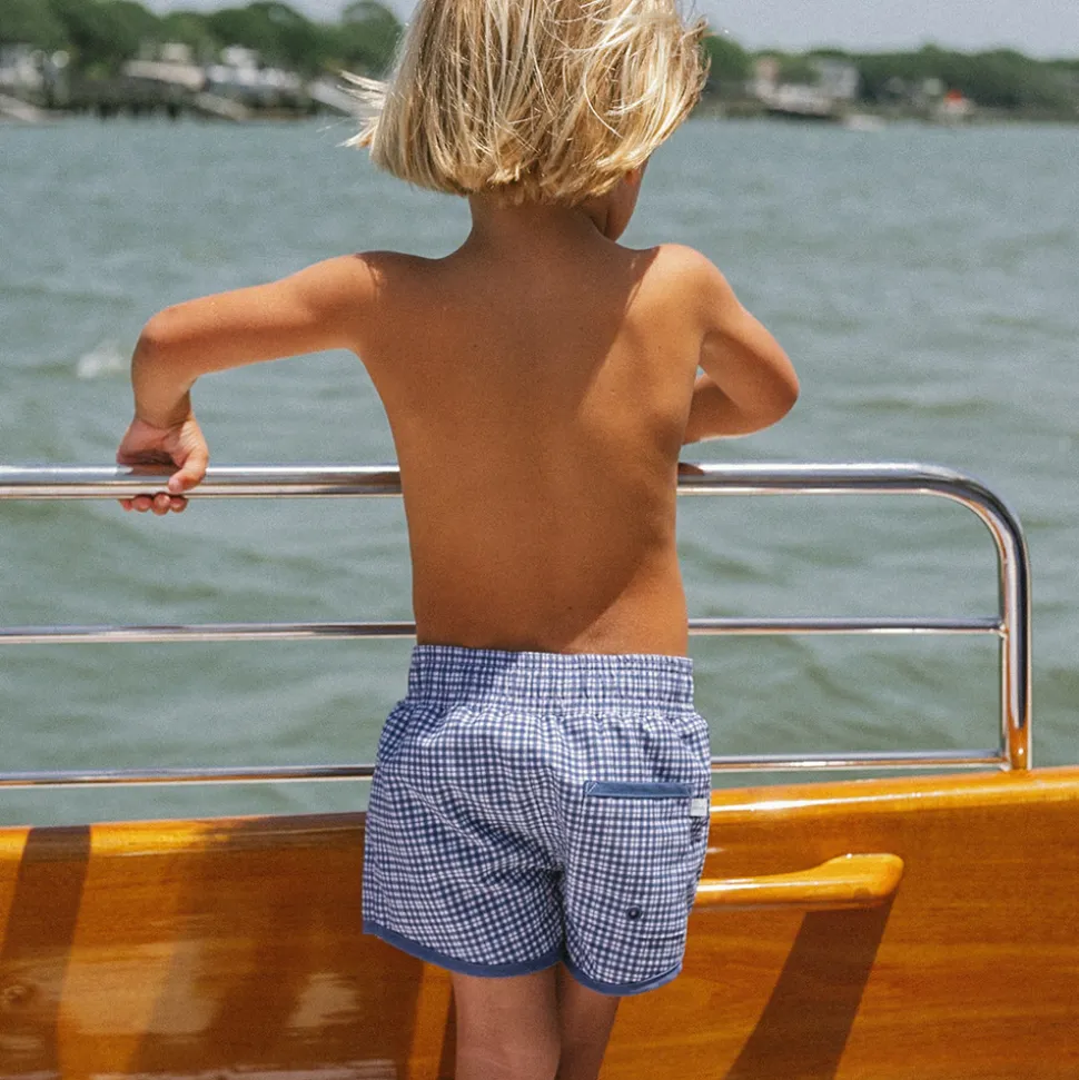 Boy’s Newport Navy Gingham Boardie