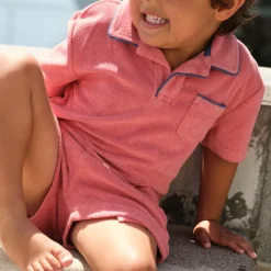 Boy’s Poppy Red French Terry Polo