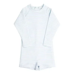 Boys Rashguard One-Piece in Powder Blue Stripe