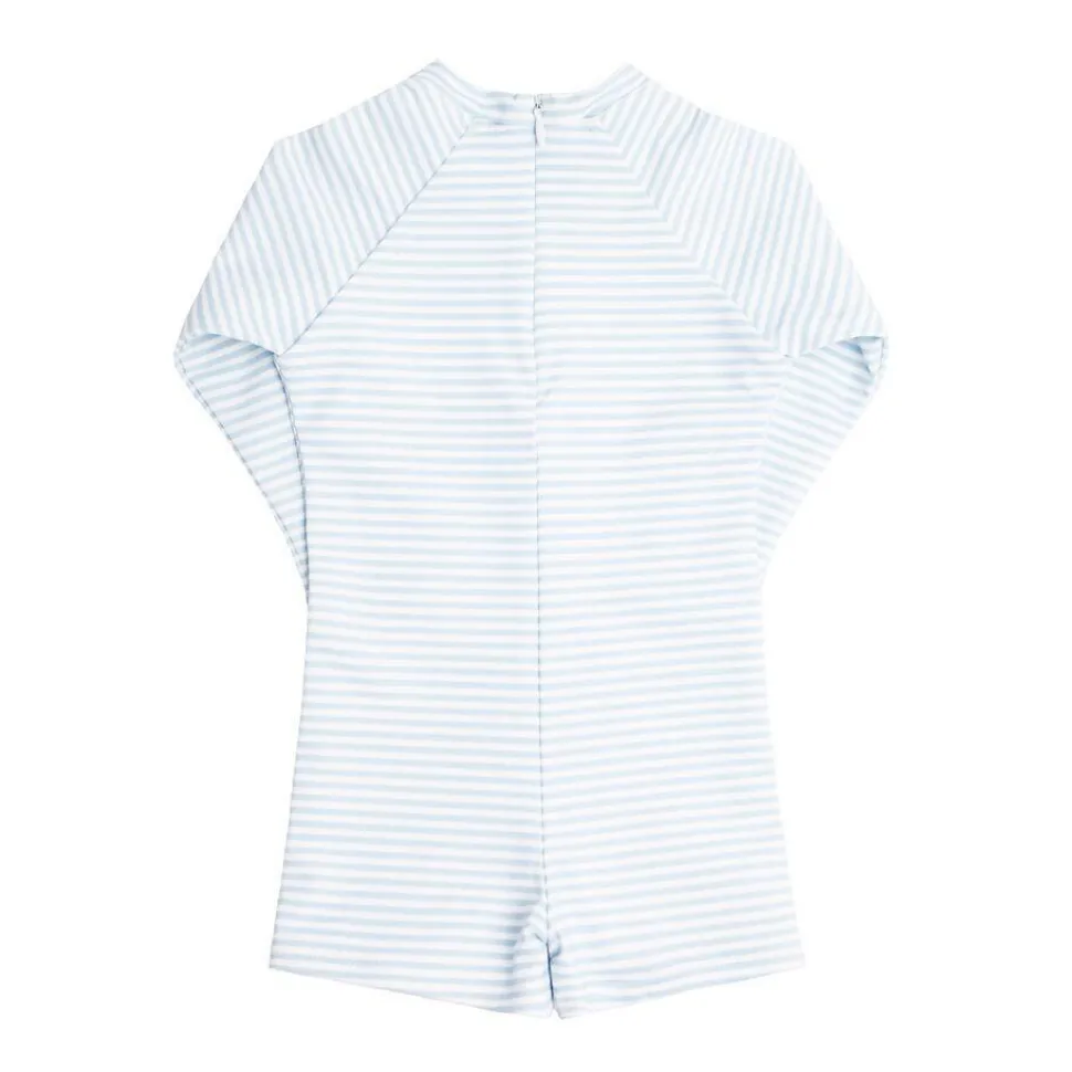 Boys Rashguard One-Piece in Powder Blue Stripe