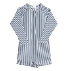 Boys Rashguard One-Piece in Navy Stripe