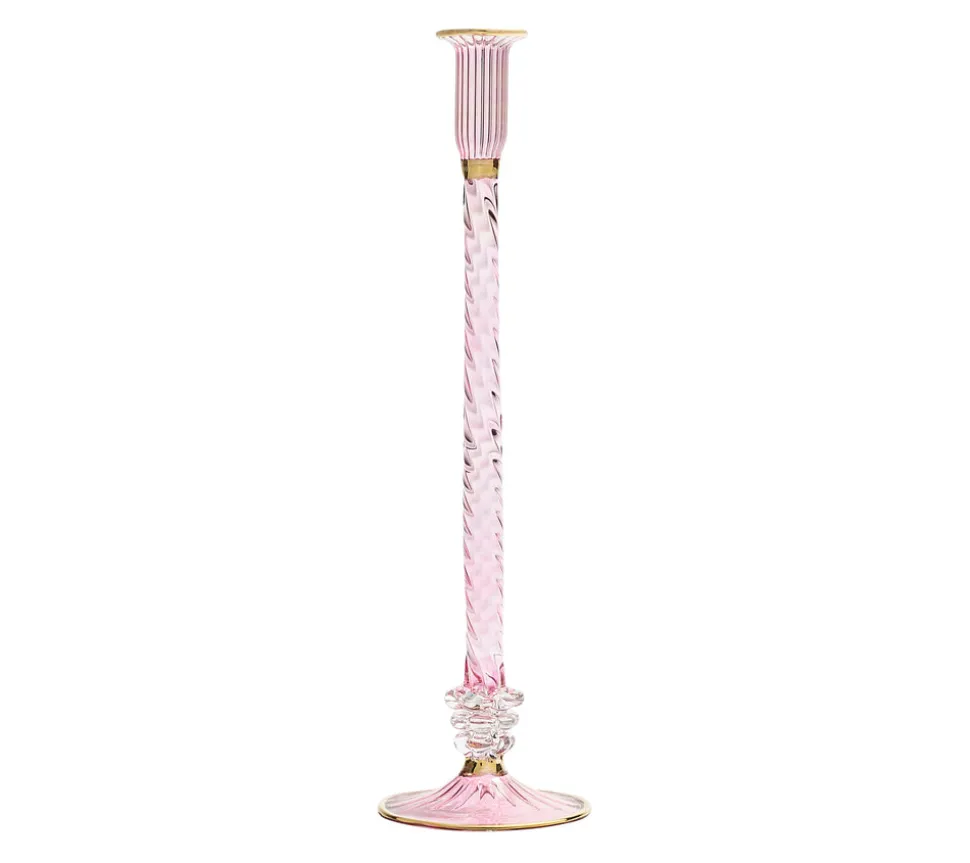 Braid Candle Holder in Pink