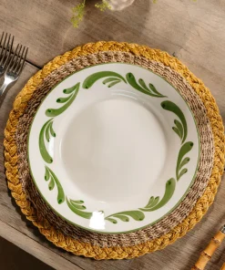 Braided Abaca Placemat in Natural & Straw
