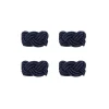 Braided Napkin Rings in Navy, Set of 4