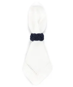Braided Napkin Rings in Navy, Set of 4