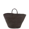 Braided Raffia Tote Black