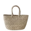 Braided Raffia Tote Sage and Natural