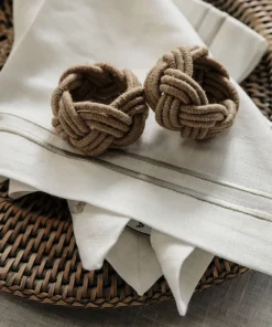 Braided Rope Napkin Rings, Set of 4