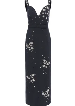 Brandy Dress Black Embellished Crepe