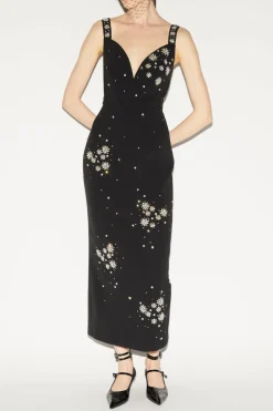 Brandy Dress Black Embellished Crepe