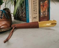 Brass-Tipped Shoehorn No. 239 in Vintage Chestnut Leather