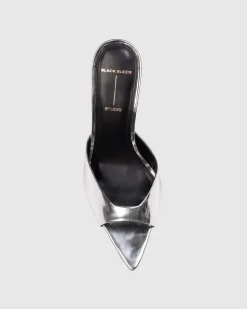 Brea 80 in Silver Mirror Metallic Leather