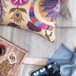 Bright Botanical Suzani Pillow