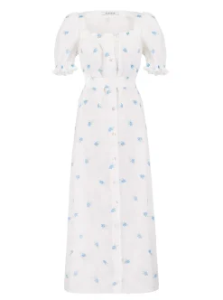 Brigitte Linen Maxi Dress in Linum