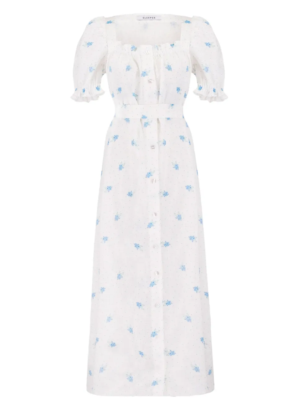 Brigitte Linen Maxi Dress in Linum