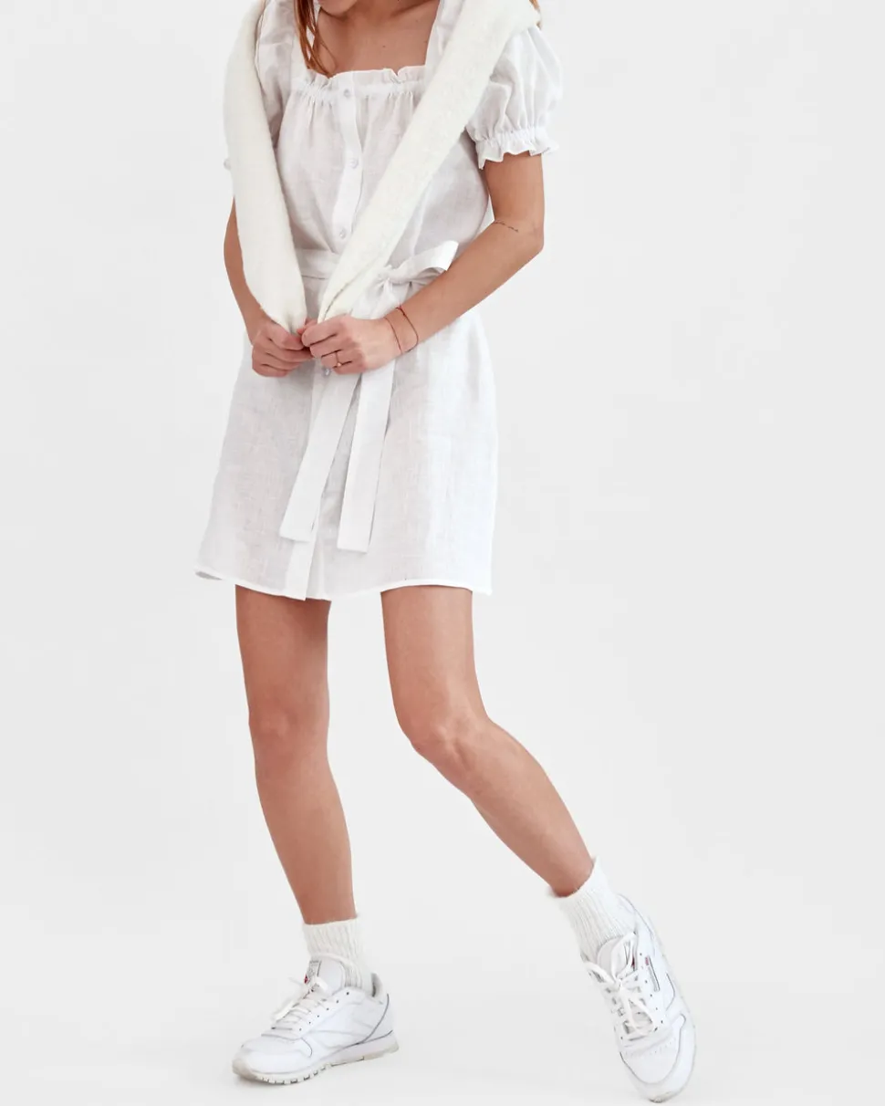 Brigitte Mini Dress in White