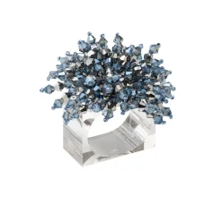 Brilliant Napkin Ring in Midnight & Silver, Set of 4