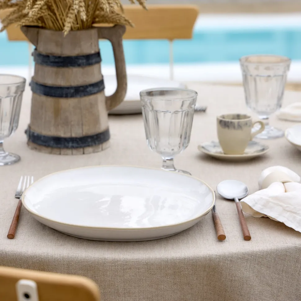 Brisa Collection Dinner Plates in Branca, Set of 6