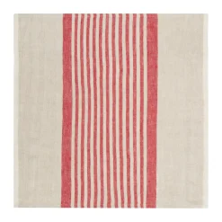 Brittany Natural Napkins in Natural & Red, Set of 4