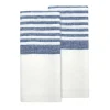 Brittany White Tea Towels in White & Blue, Set of 2